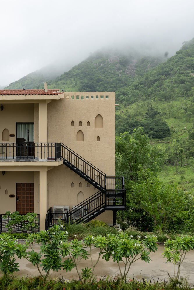 The Kurja block against the hill